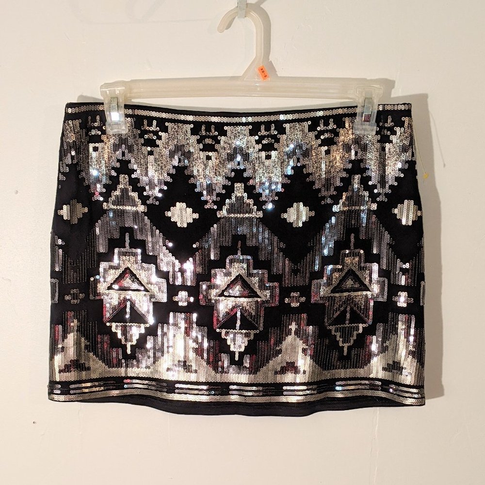 NWOT Express Sequined Mini Skirt Size L